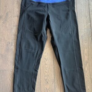 Champion Black Leggings with Blue Waistband